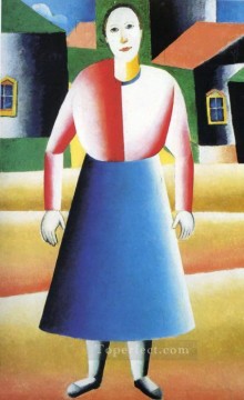 Abstracto famoso Painting - chica en el campo Kazimir Malevich resumen